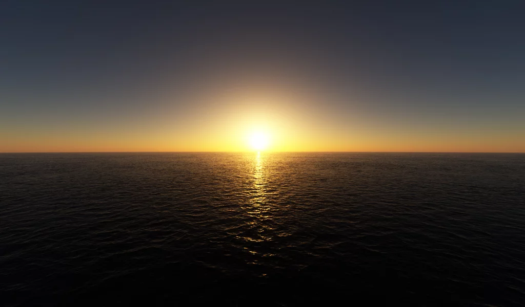 the last sunset over the sea, закат, гладь, море