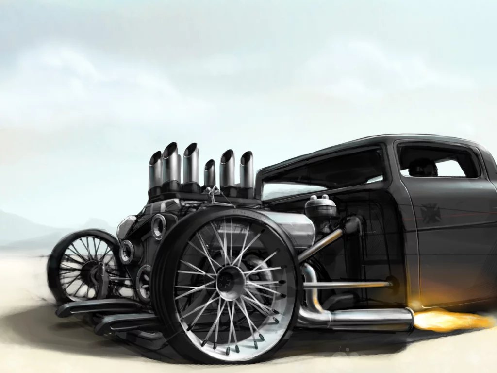 рисунок, hotrod, трактор, ford