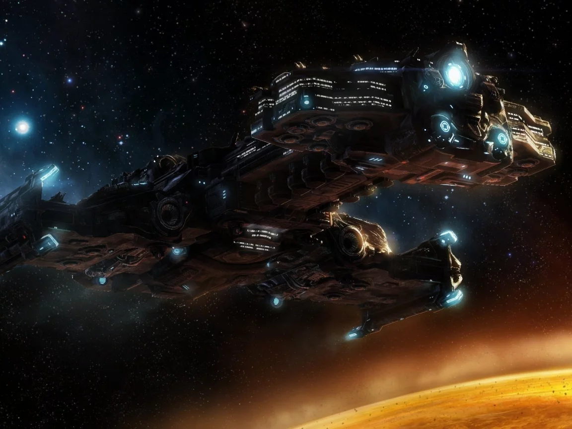 starcraft2, планета, звезды, линейный крейсер