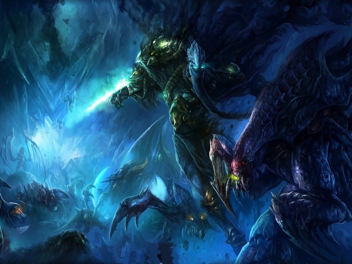 монстры, starcraft 2, битва, камни, zeratul