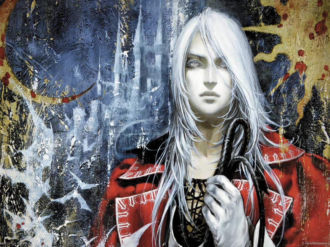 мужчина, рисунок, castlevania, вампир, граф, кнут, замок, арт, блондин