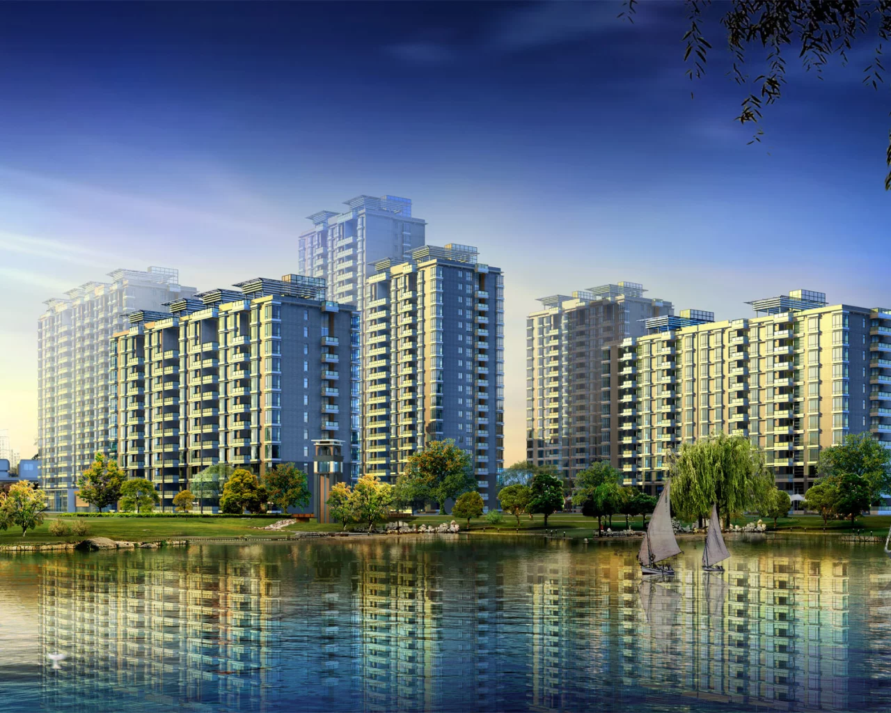 город, строения, небоскребы, здания