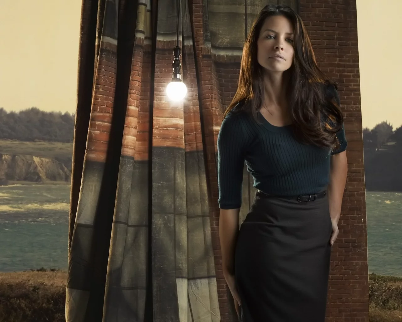 evangeline lilly, lost, брюнетка