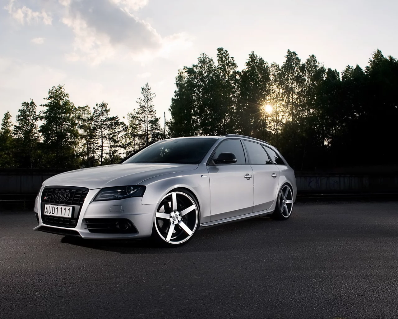 универсал, tuning, s4, audi, солнце, ауди, тюнинг, деревья