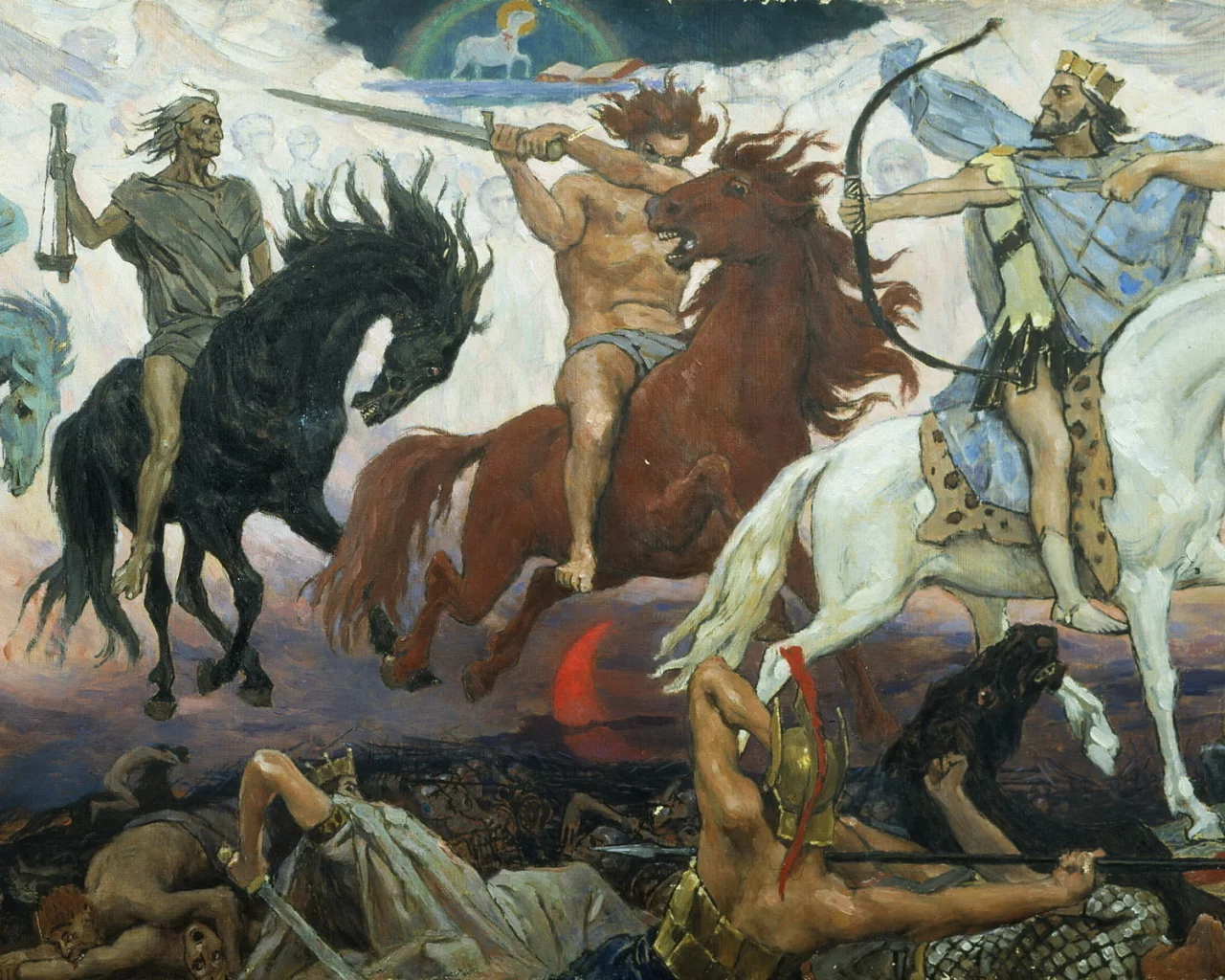воины апокалипсиса, картина, всадники, васнецов
