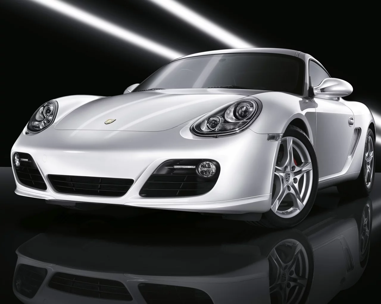 cayman, отражение, лучи, porsche, авто