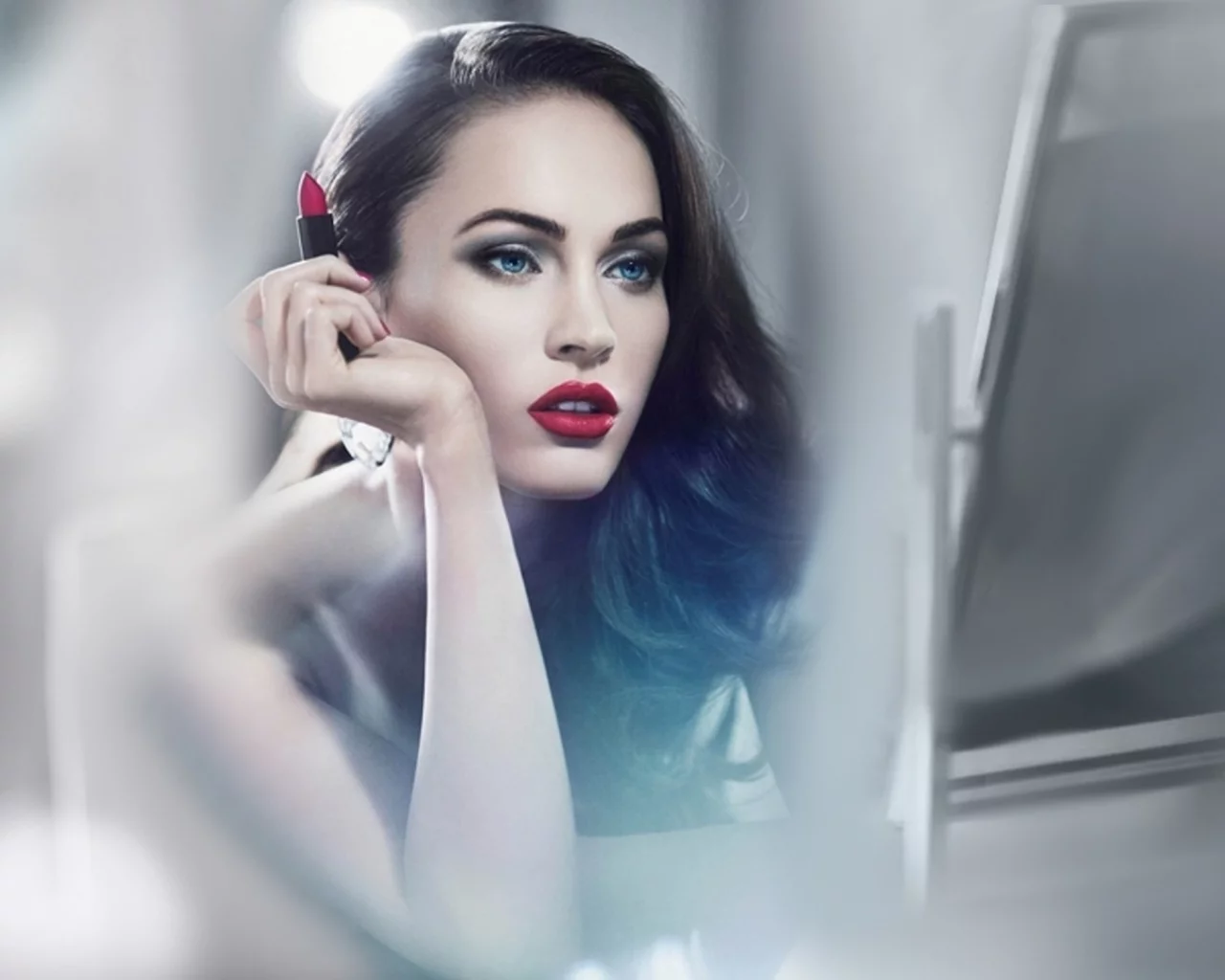 megan fox, лицо, взгляд, помада