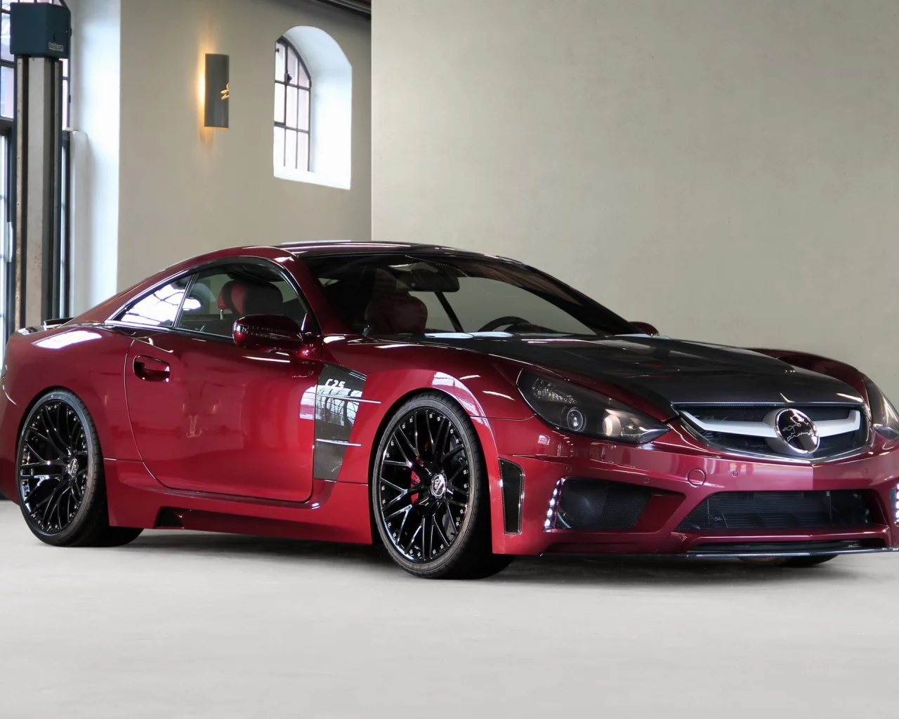 красный, сл класс, красный, r230, red, royale, отражение, мерседес бенц, carlsson, mercedes-benz, блеск, sl-klasse, передняя часть, c25