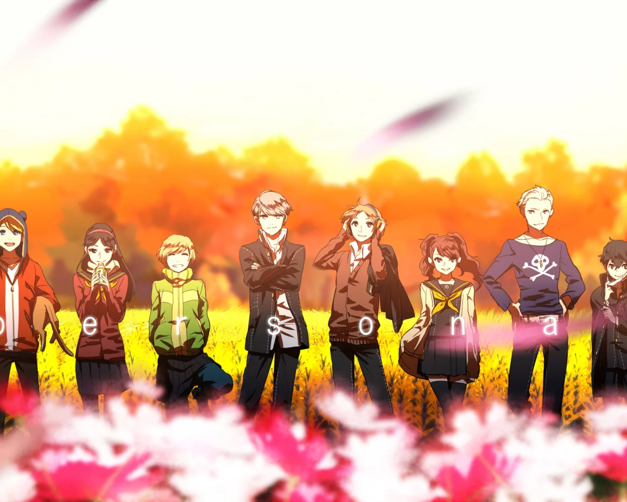 satonaka chie, tatsumi kanji, kujikawa rise, shirogane naoto, hanamura yousuke, narukami yuu, amagi yukiko, форма, школьники, persona 4 the animation, kuma
