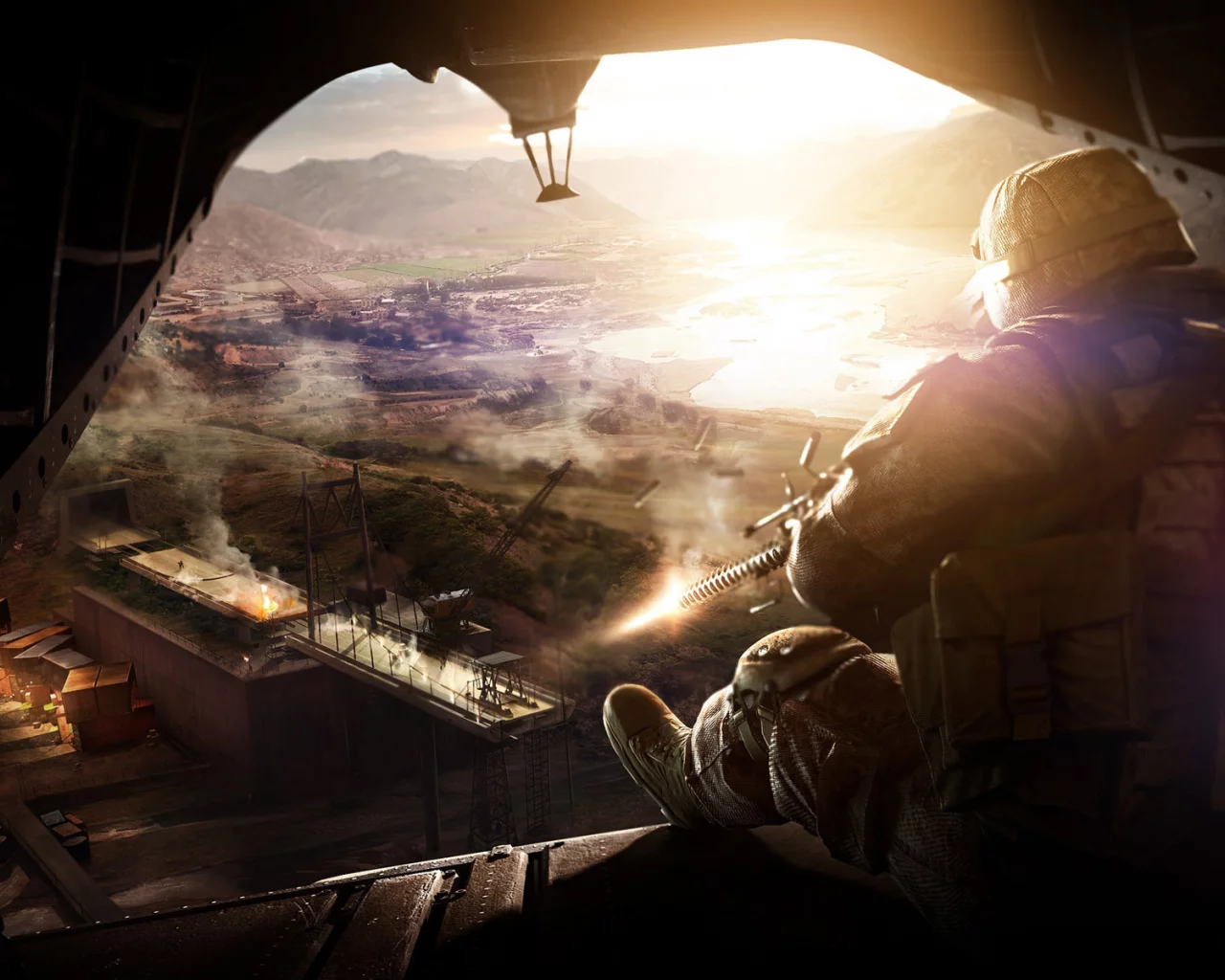 operation flashpoint, огонь, война, вертолет, red river