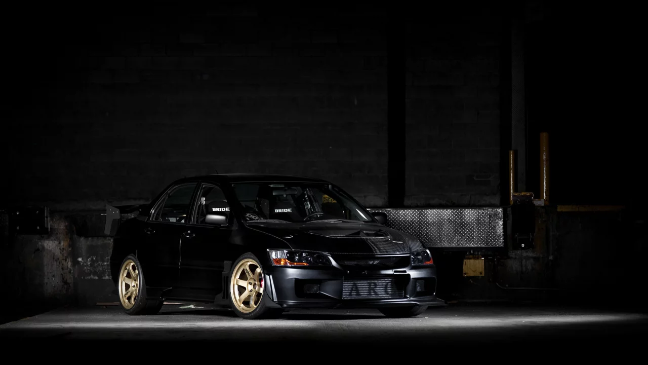 мицубиси, lancer, evolution 9, do luck, тюнинг, чёрный, mitsubishi, эволюшн, лансер