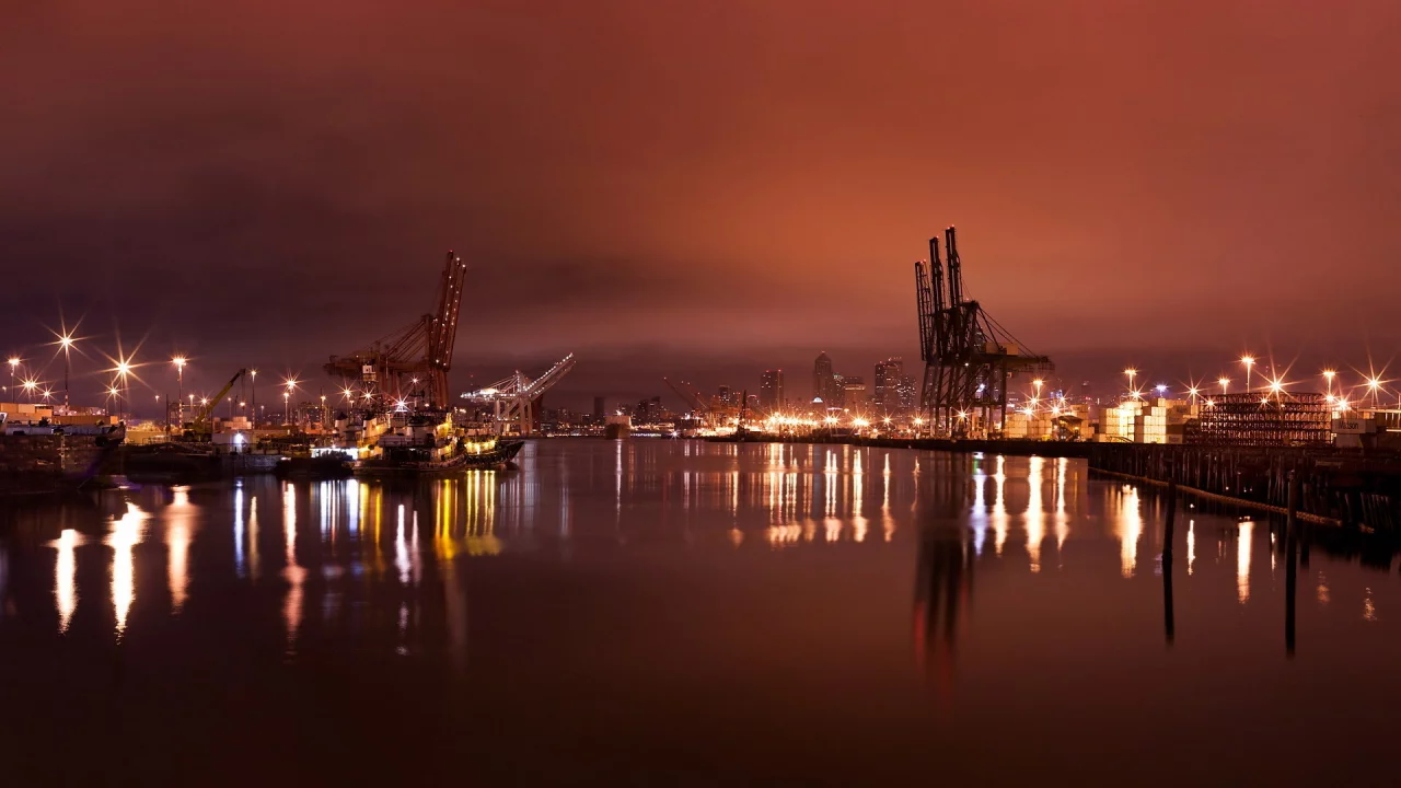 night, сиэтл, сша, seattle, залив, бухта, usa, вода, огни, harbour, ночь