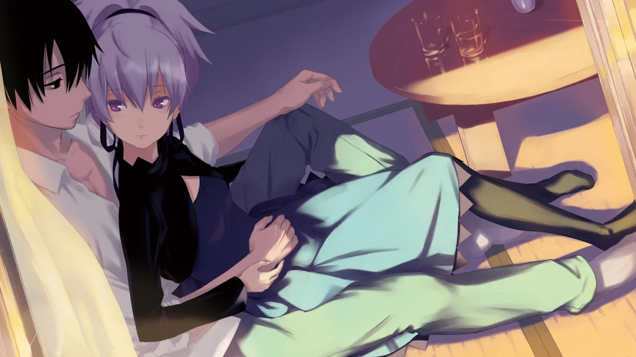 солце, инь, хэй, дом, стаканы, darker than black, двое, стол