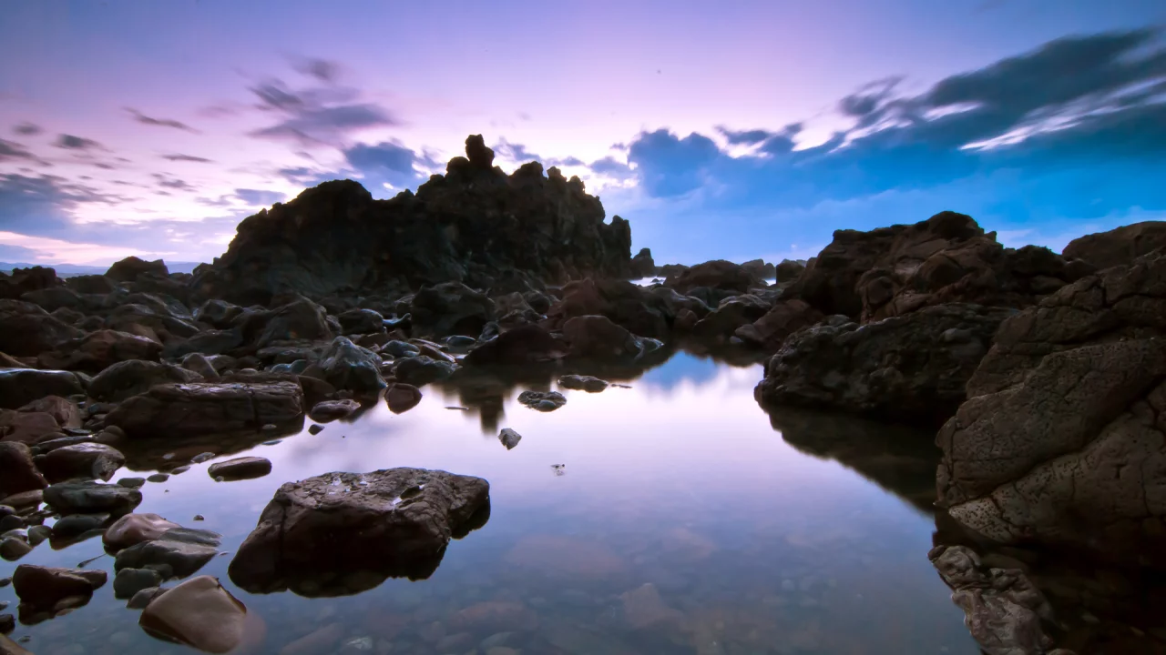 природа, вечер, камни, море, скалы