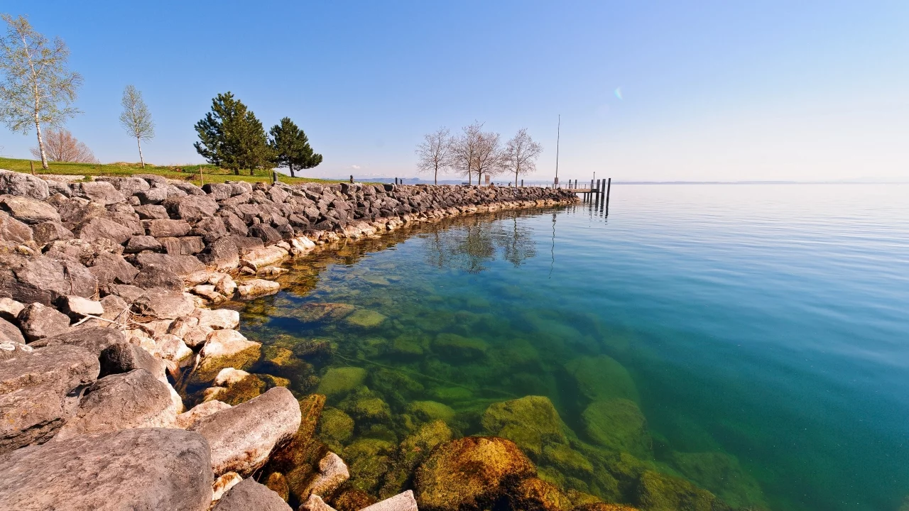 пейзаж, река, камни, море, природа