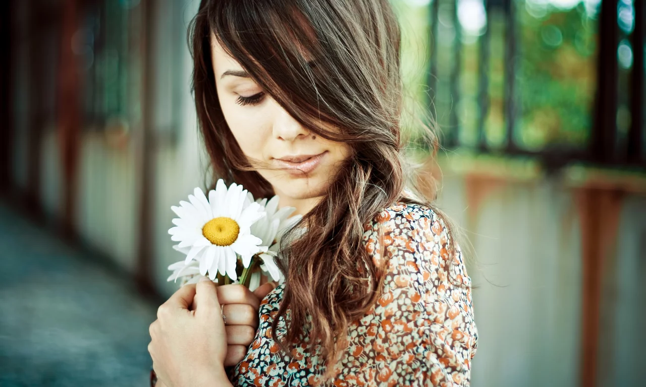 девушка, girl, daisy, ромашка