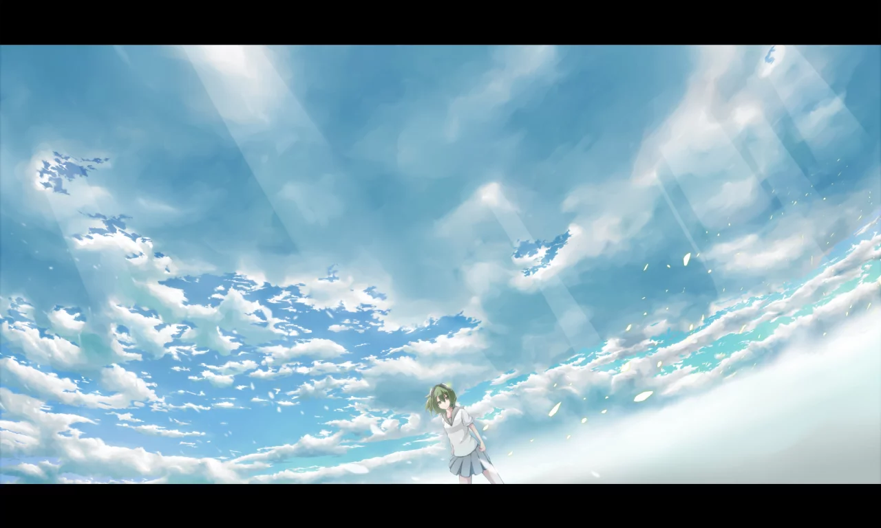 небо, девушка, vocaloid