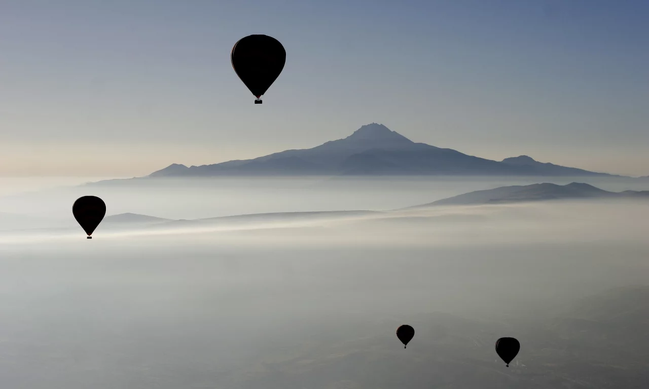 пейзажи, высота, города, воздушные шары, balloons, воздушный шар, спорт, горы, полёт, небо