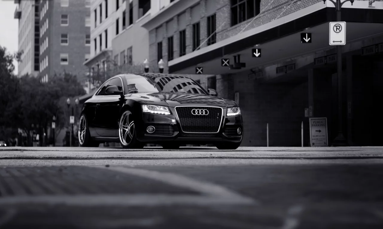 тюнинг, audi a5, черно-белое