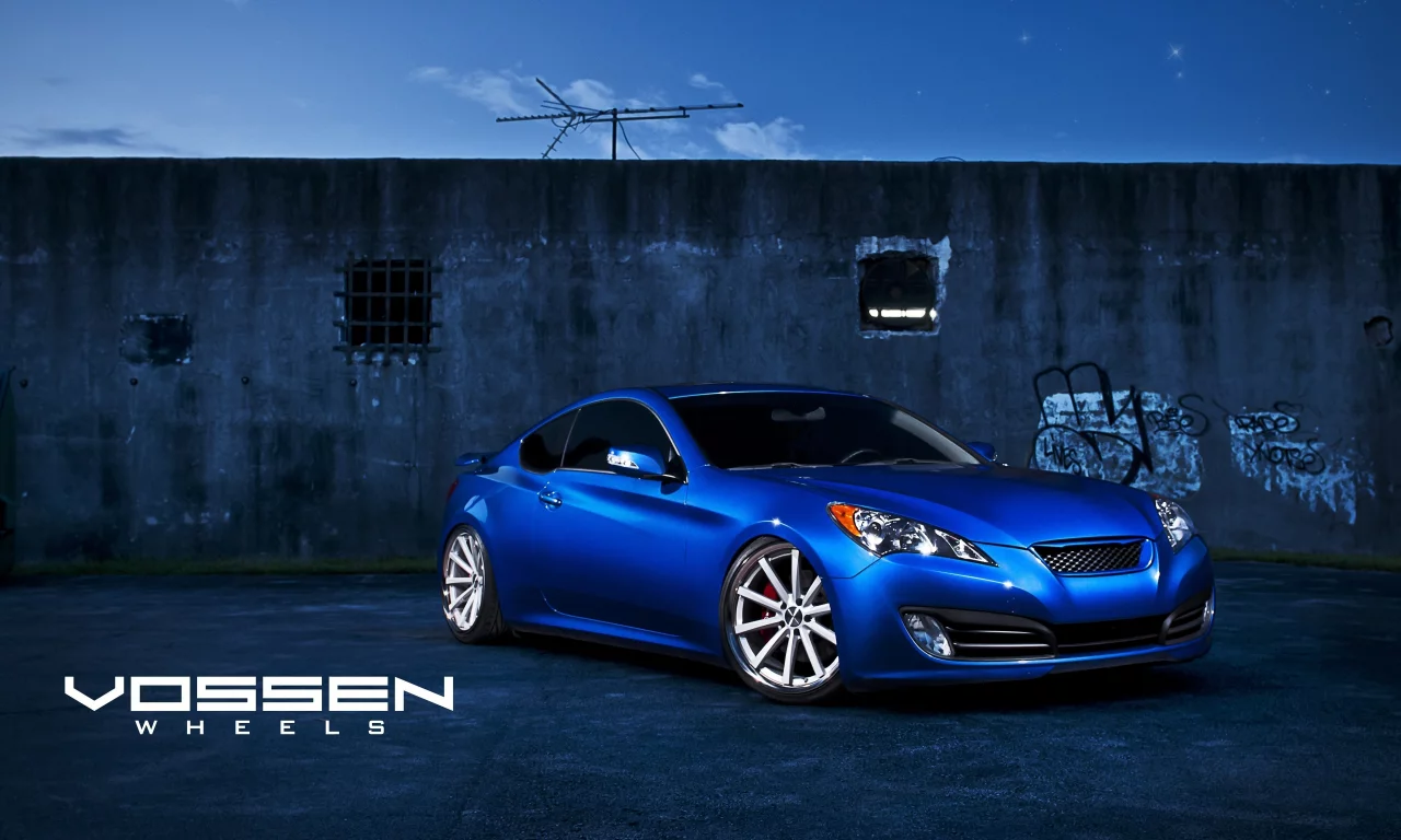 стена, hyundai, blue, синий, vossen wheels, genesis, антенна, хёндай