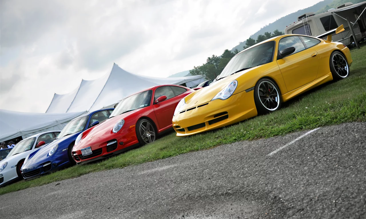 четвёрка, палатки, красный, белый, porsche, жёлтый, синий, цвет, выставка