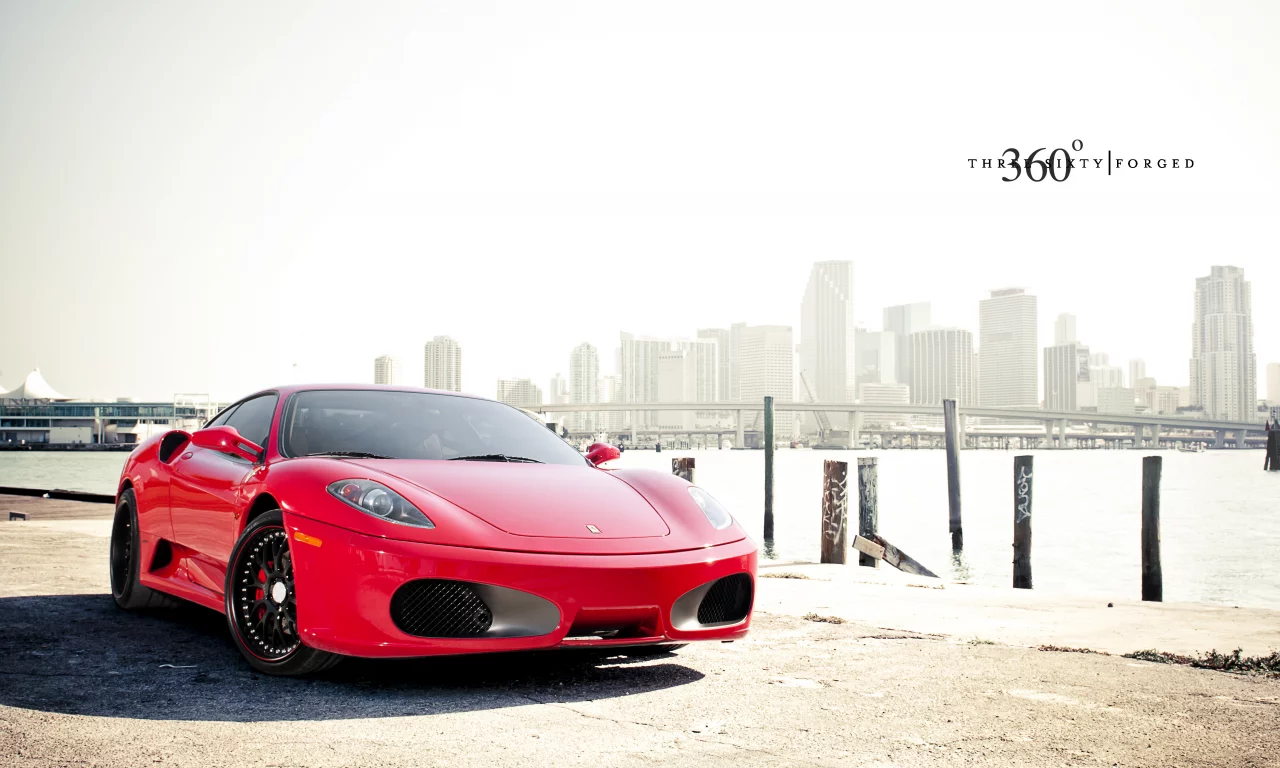 мост, передняя часть, феррари, ferrari, 360 three sixty forged, f430, небоскрёбы, красный