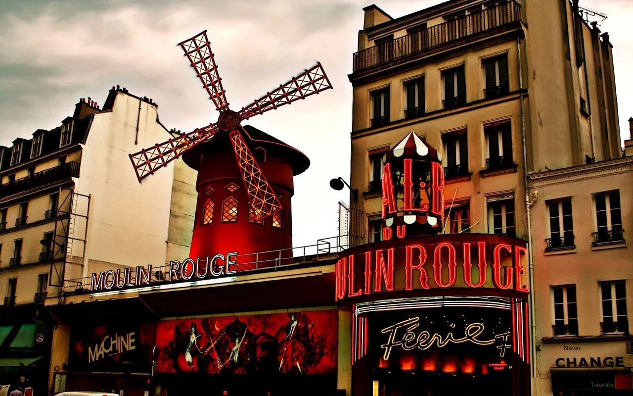 муленруж, дома, moulin rouge, город