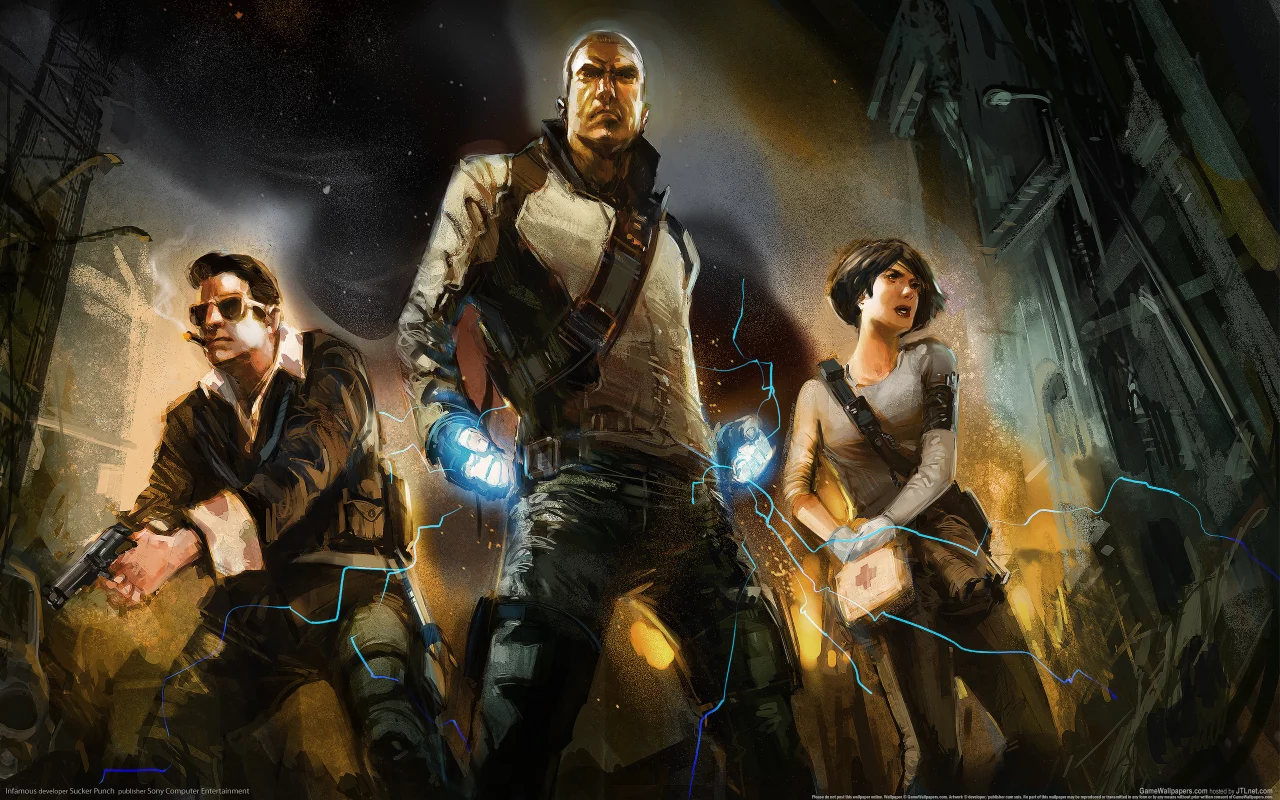 infamous, со сверхспособностями, трое