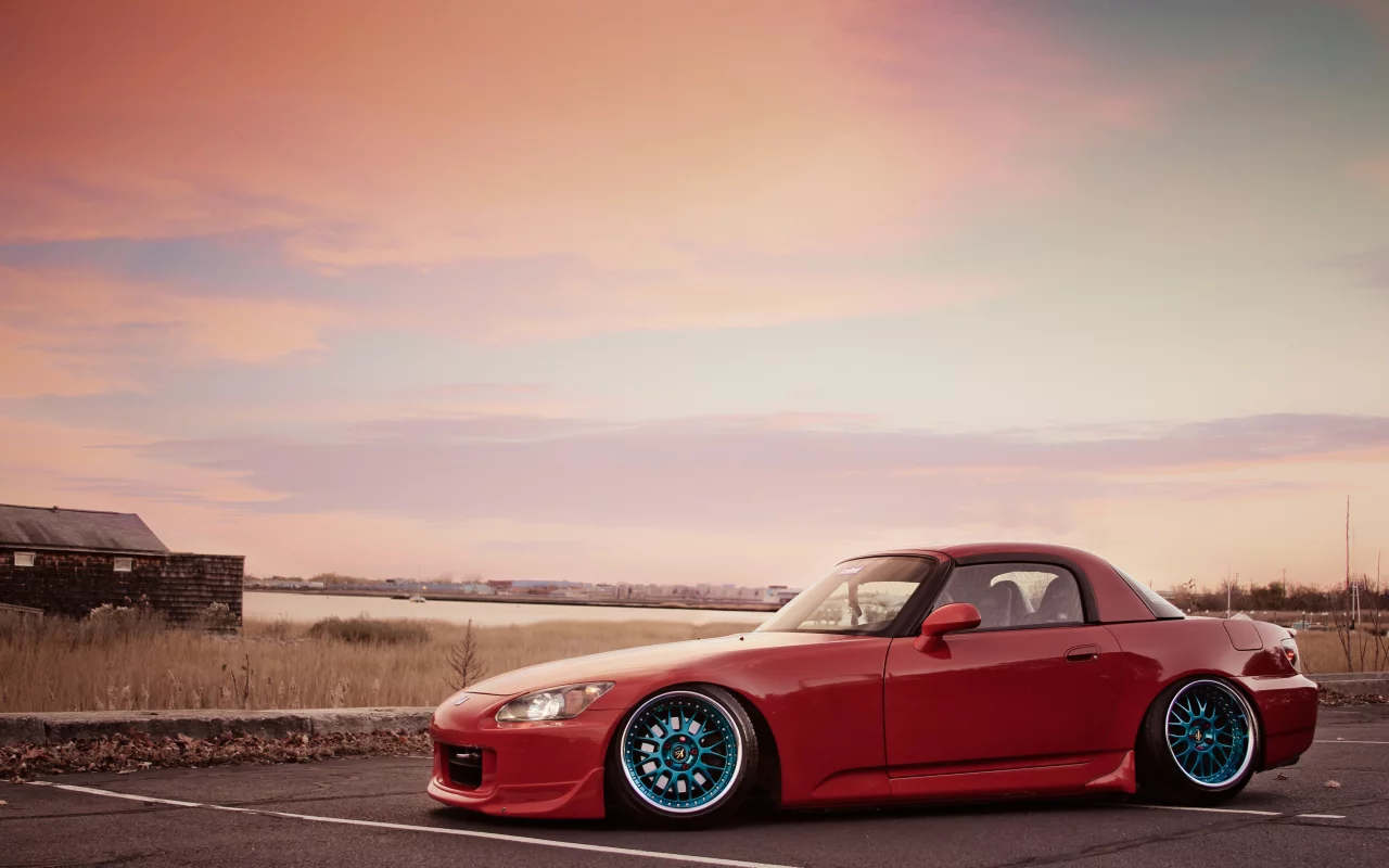 небо, honda, закат, s2000
