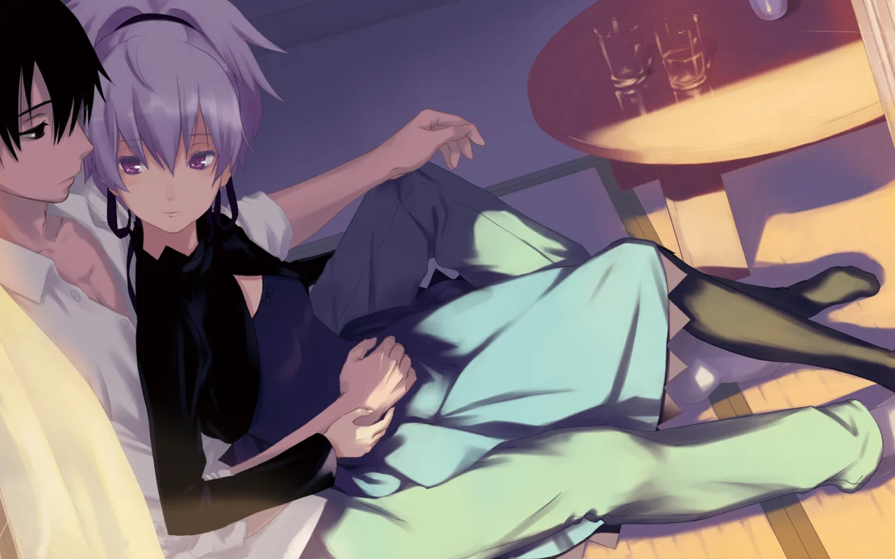 солце, инь, хэй, дом, стаканы, darker than black, двое, стол