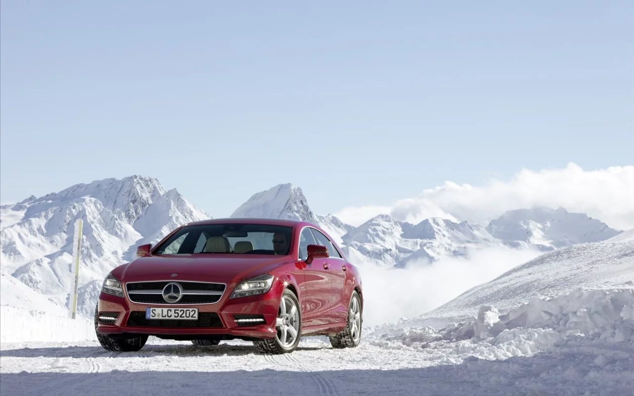 снег, cls class, benz, cls 350cdi 4matiс, зимние обои, mercede, мерседесы, зима, авто обои