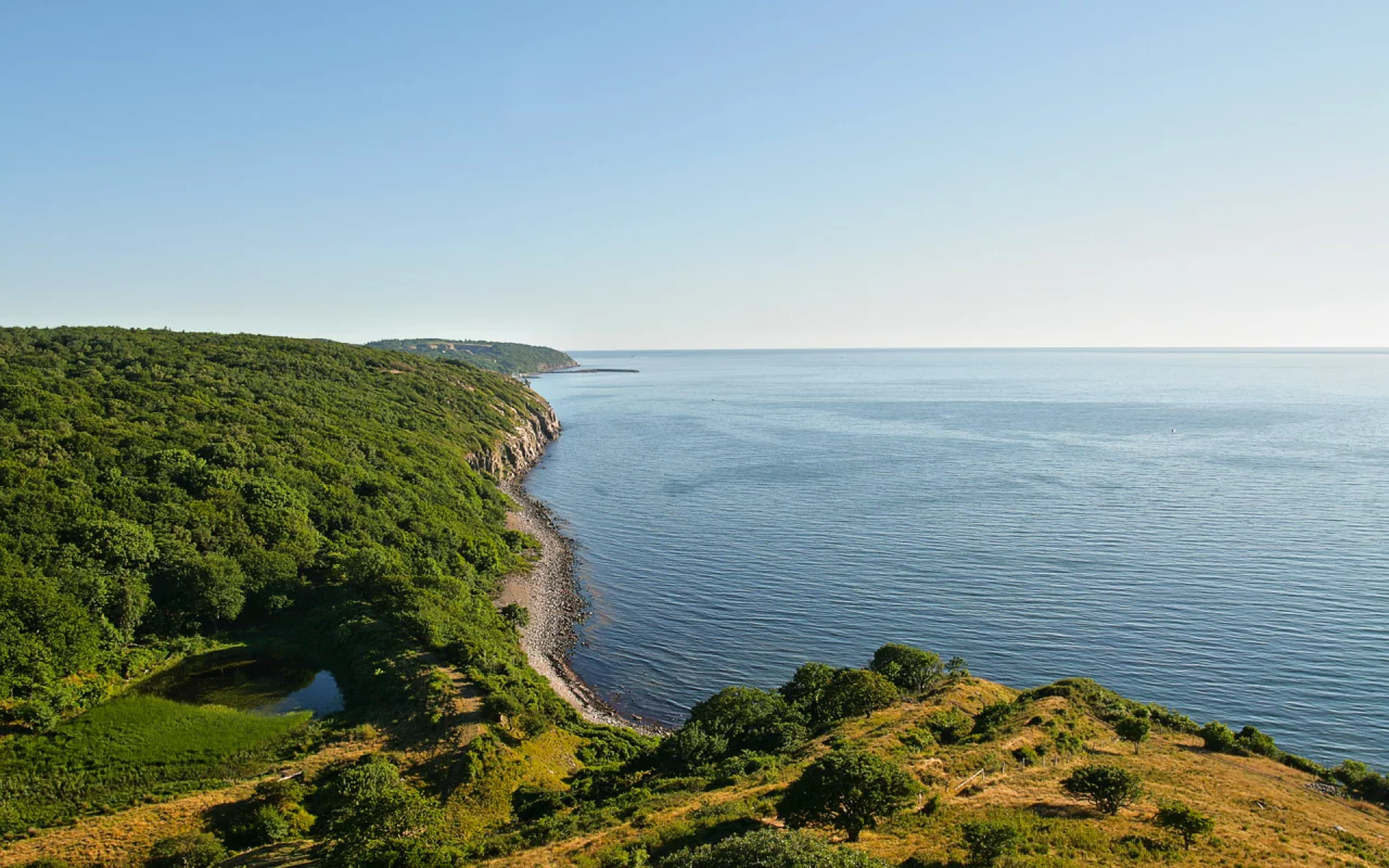 небо, дания, landscape, пейзажи, побережье, море, лес, холмы
