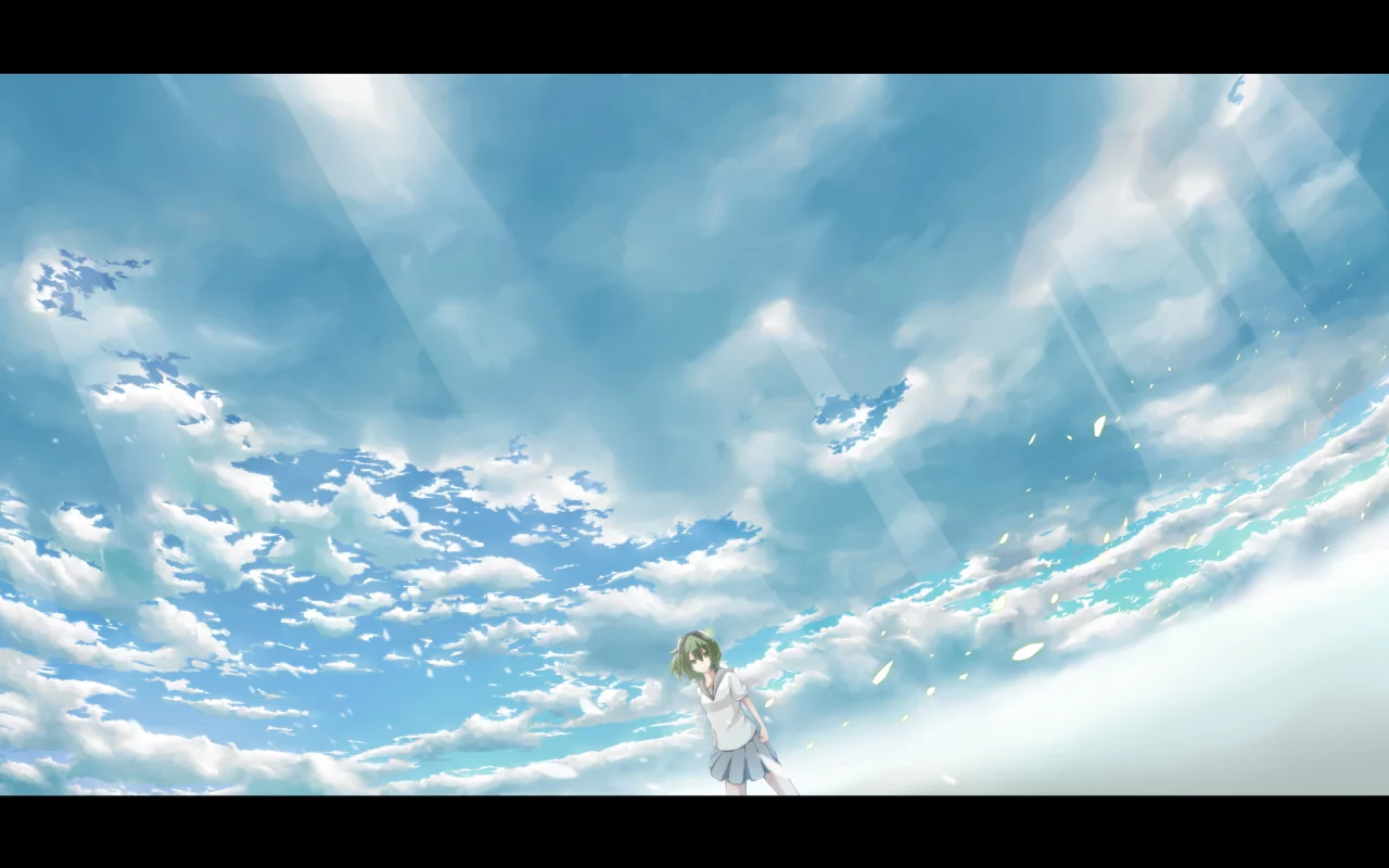 небо, девушка, vocaloid