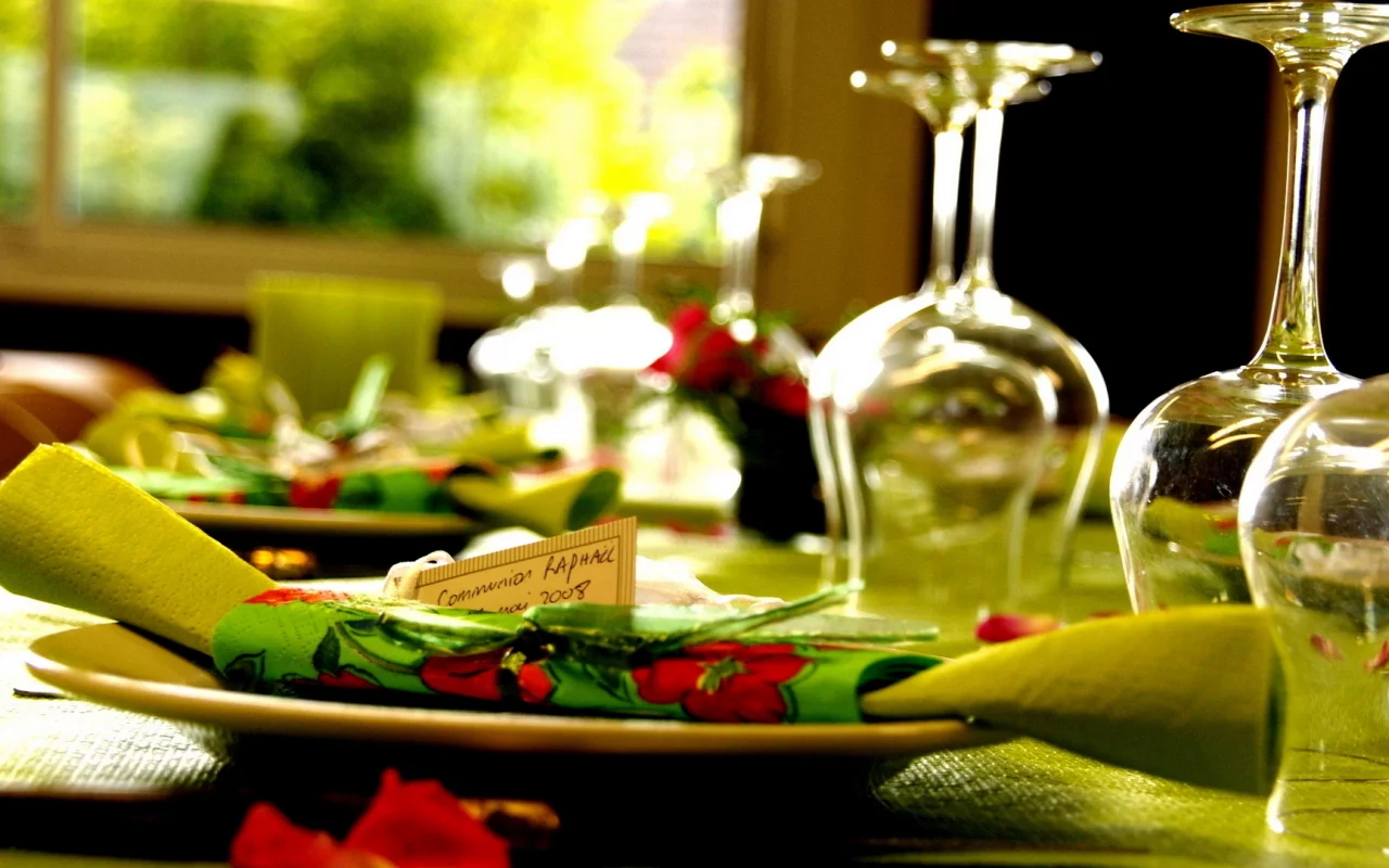 салфетка, макро, glasses, бокалы, macro, serviette, тарелка, стол, 1920x1080, plate, table