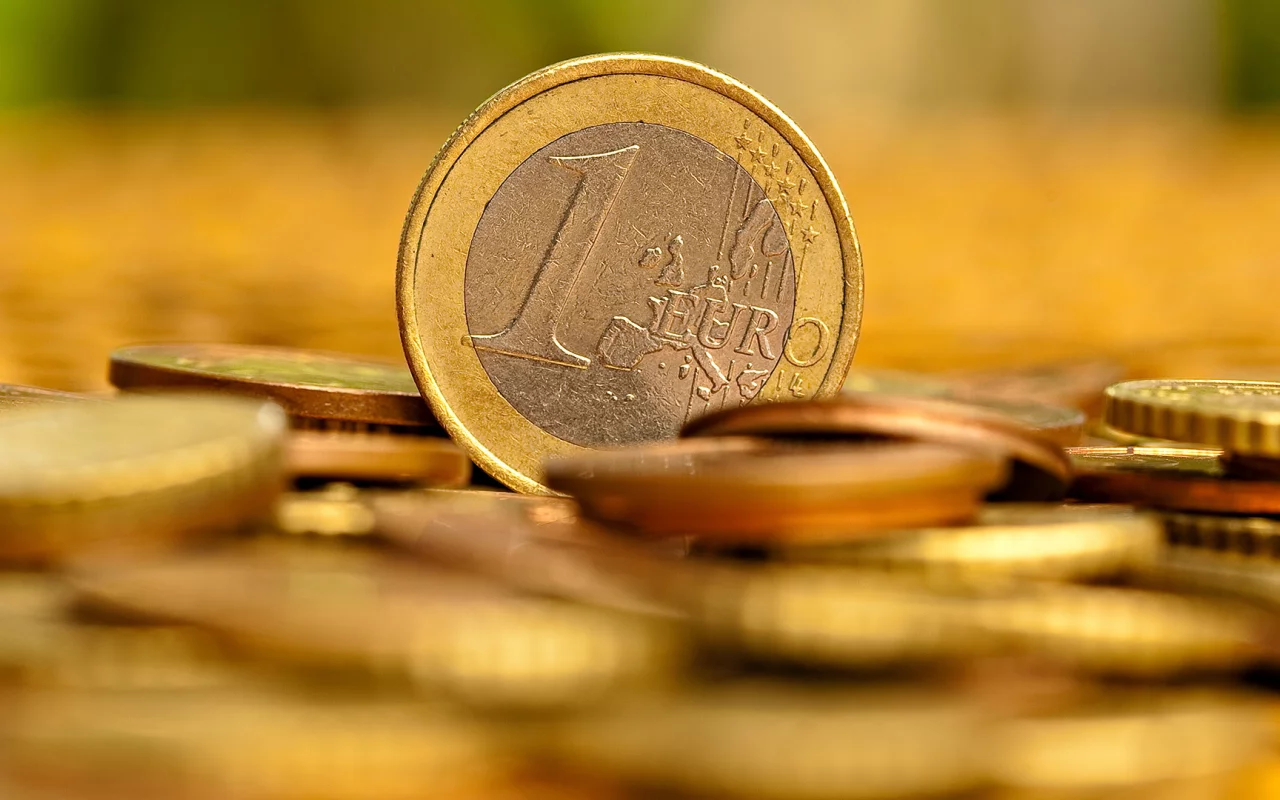 монета, ребро, один, euro, евро, номинал, решка, one, деньги, орёл