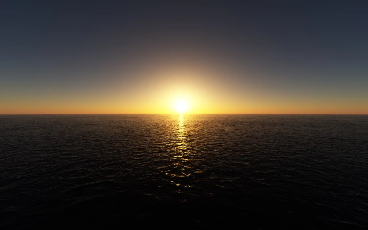 the last sunset over the sea, закат, гладь, море