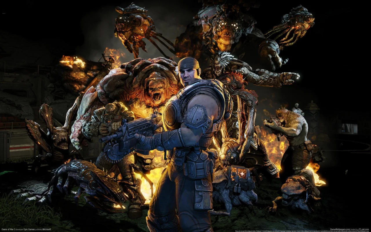 gears of war, lambent, marcus fenix, 3, монстры