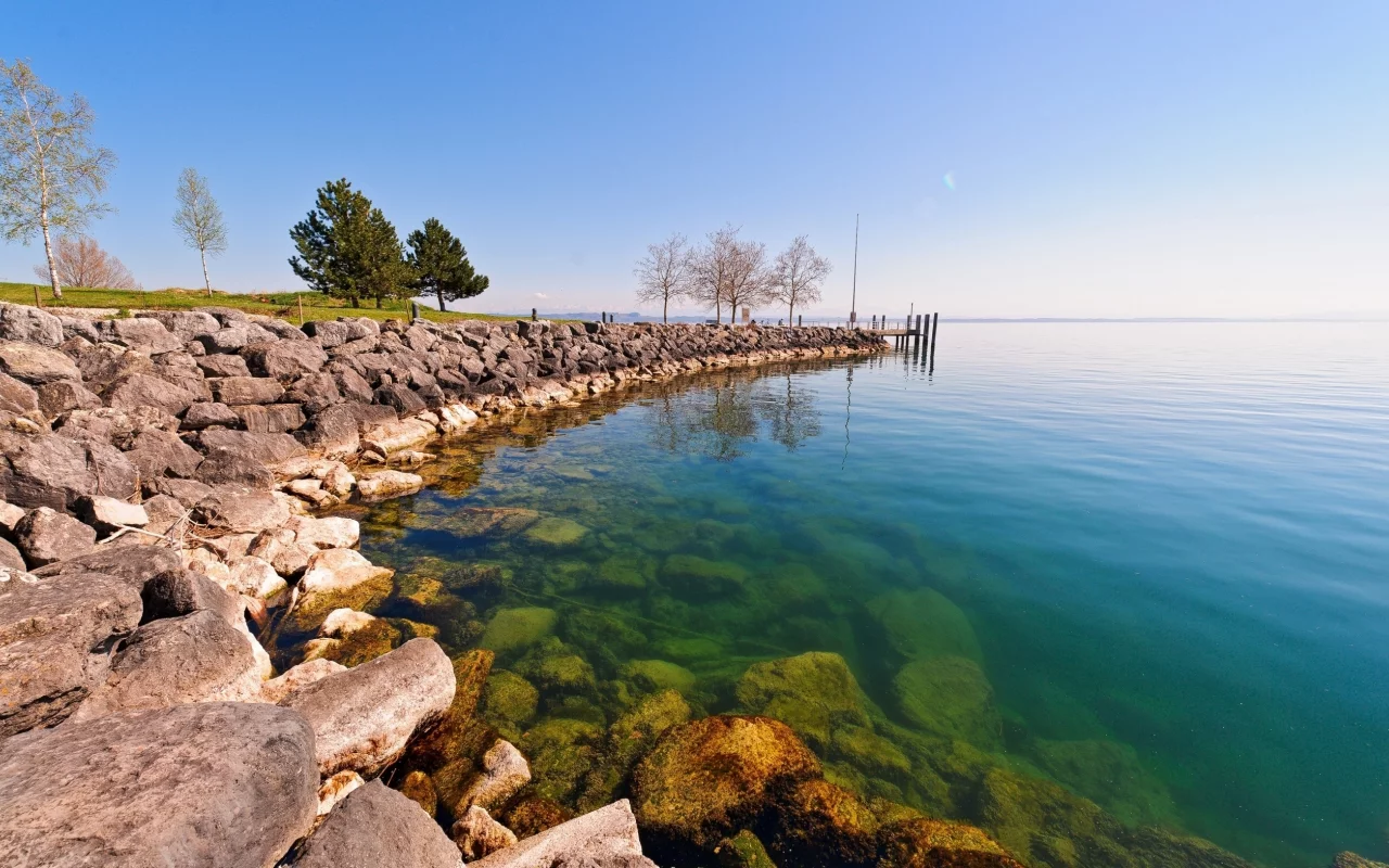 пейзаж, река, камни, море, природа