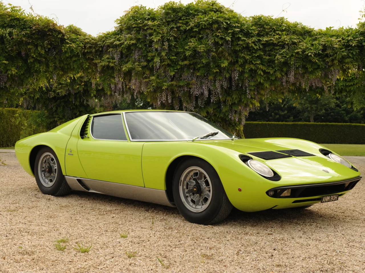 lamborghini, p400, s, кусты, фары, 1969, miura, миура, зелёный, ламборгини, суперкар, передок