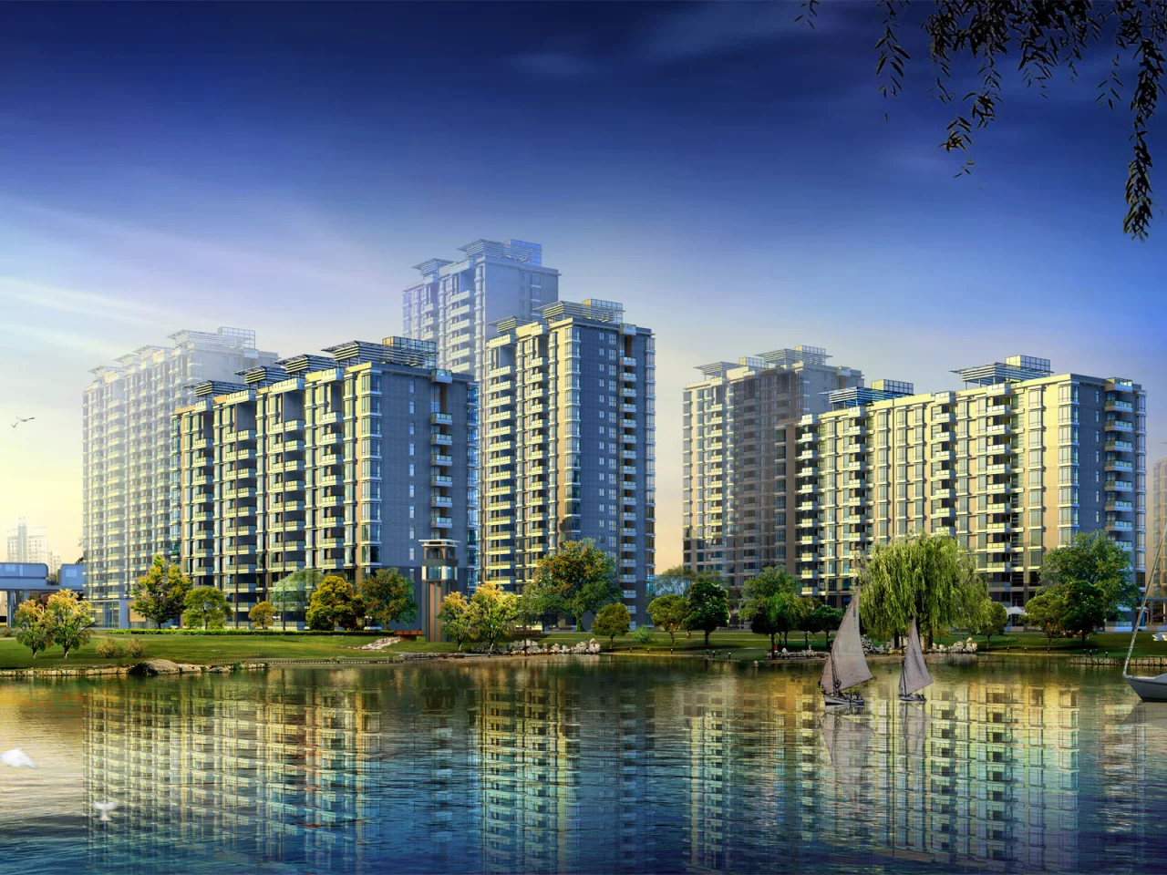 город, строения, небоскребы, здания