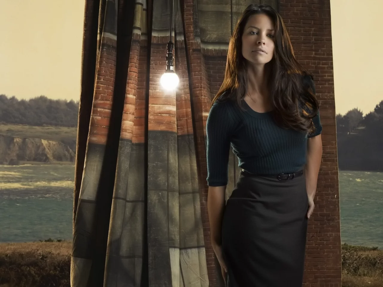evangeline lilly, lost, брюнетка