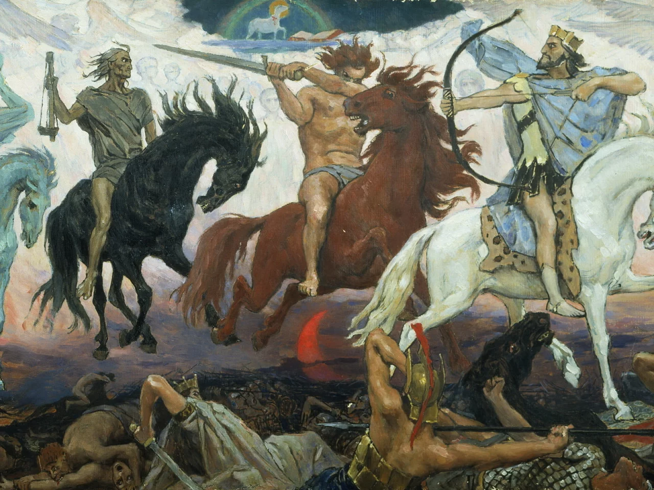 воины апокалипсиса, картина, всадники, васнецов