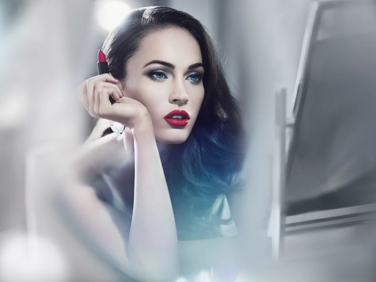 megan fox, лицо, взгляд, помада