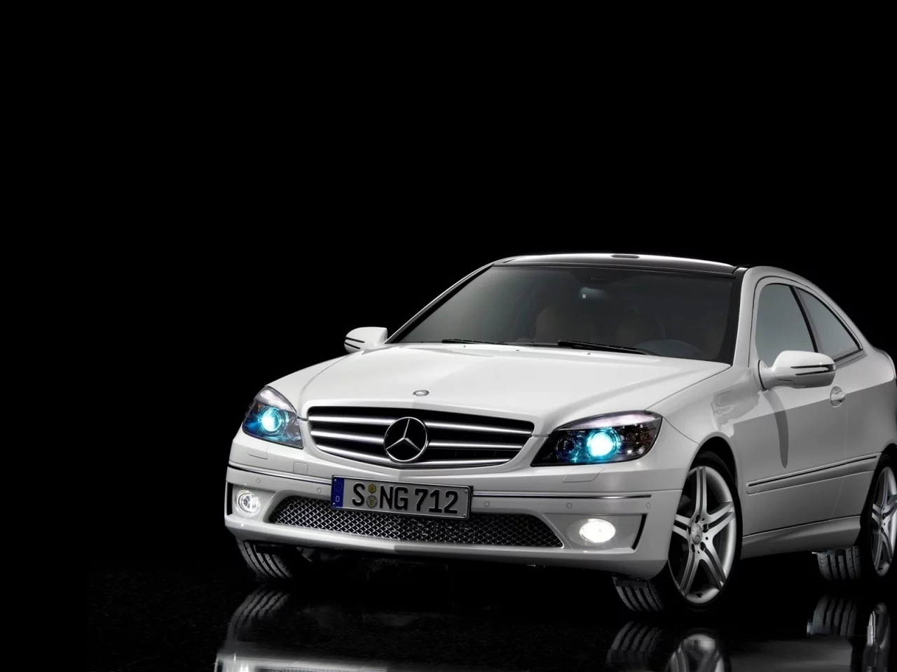 фары, черный, фон, синие, mersedec, benz