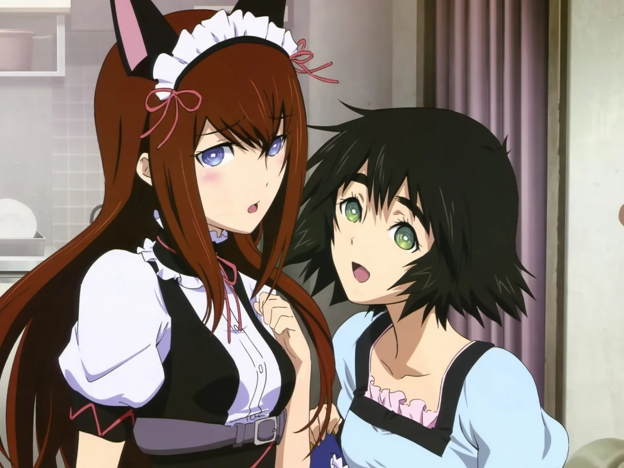 steins;gate, курису макисе, моюри, врата штайнера, ассистентка