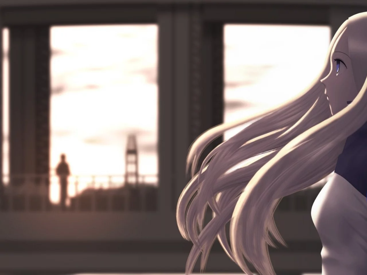 волосы, нино, arakawa under the brige, ветер, девушка