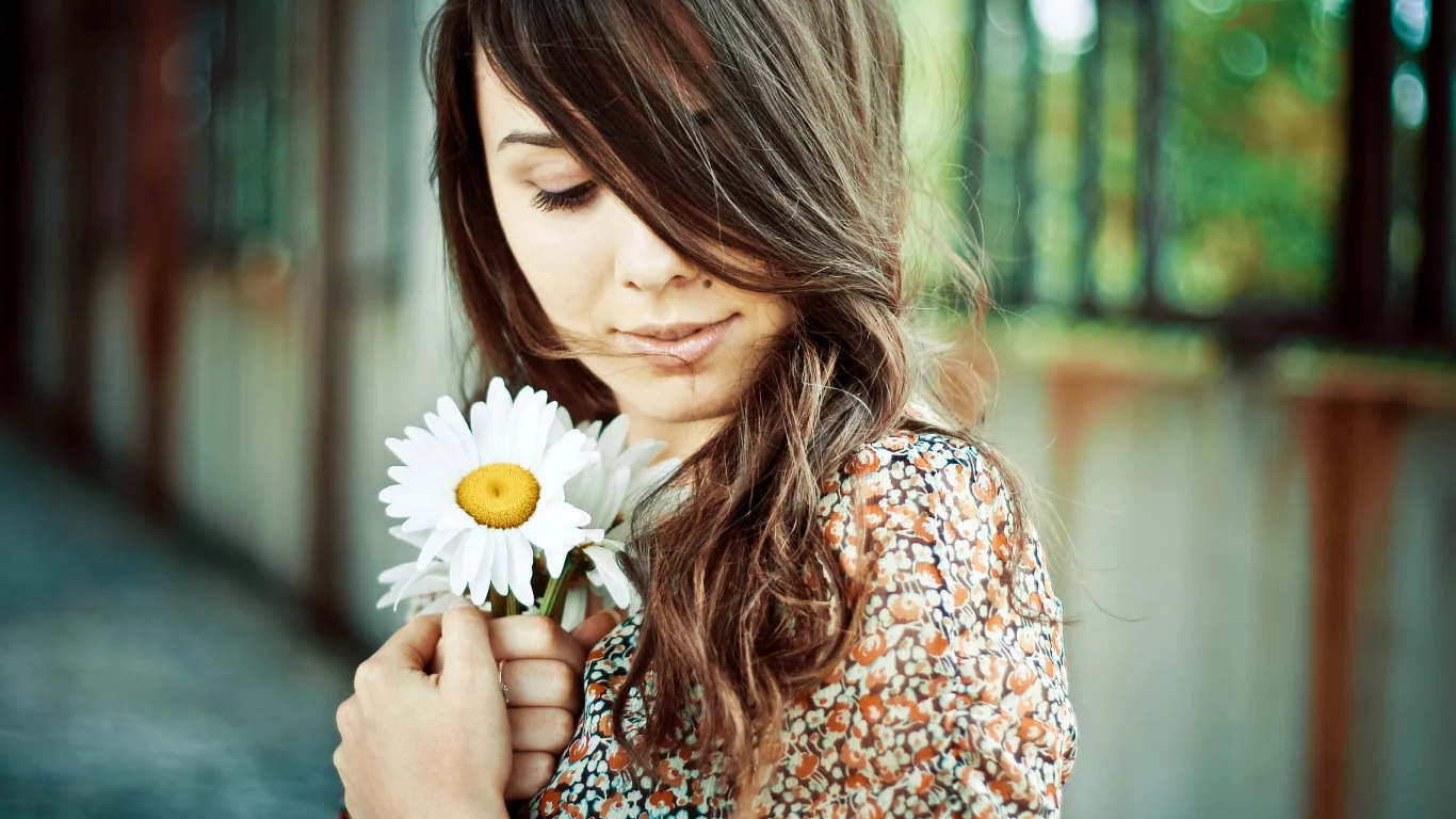девушка, girl, daisy, ромашка