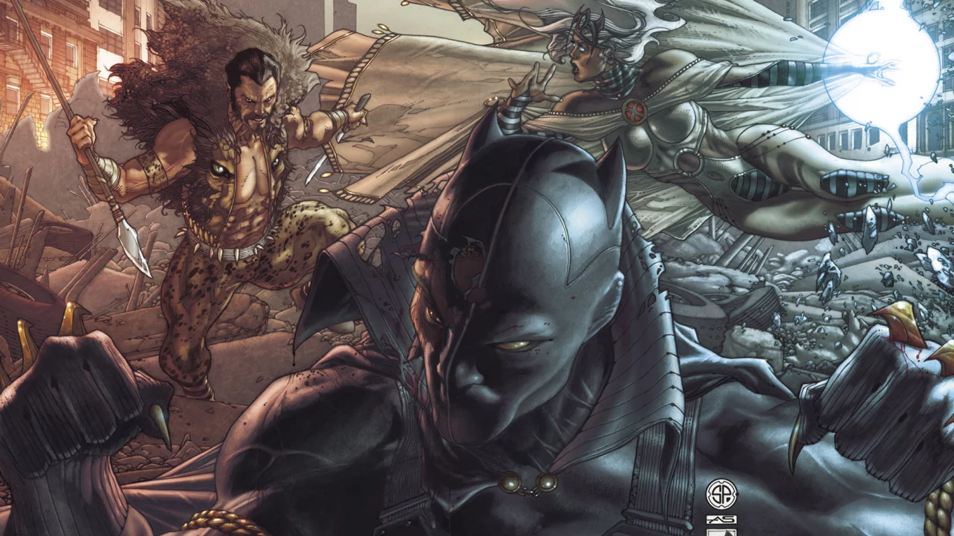 пантера, супергерои, разрушение, маска, город, драка, black panther, черная