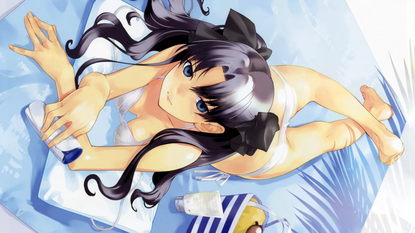 девушка, взгляд, fatestay night, tohsaka rin