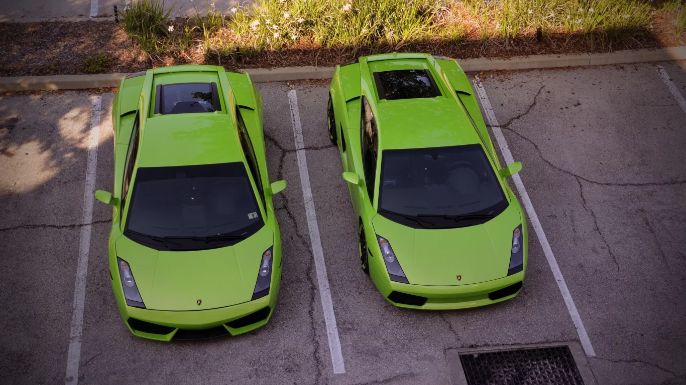 парковка, lamborghini gallardo, фары, близняшки